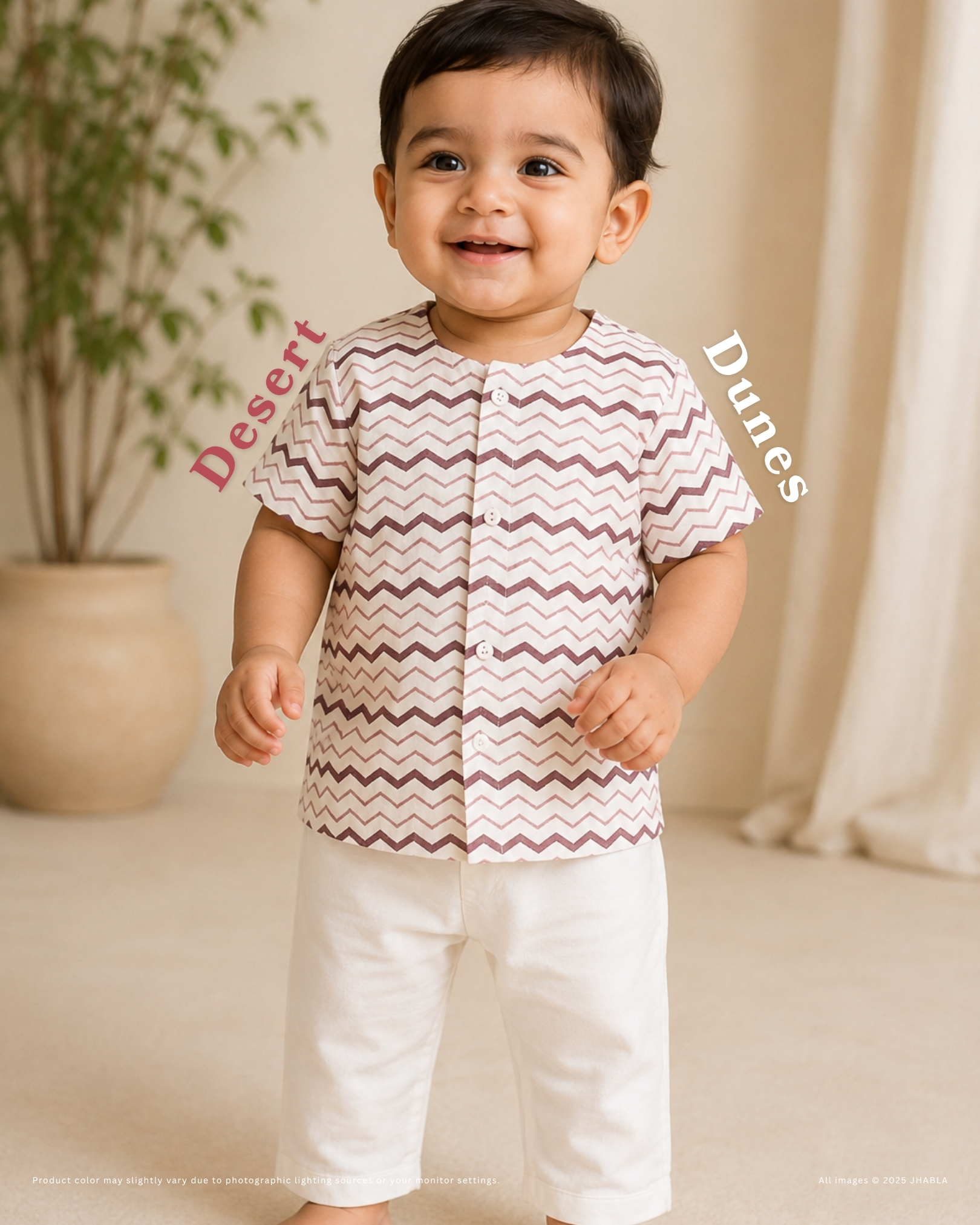 Desert Dunes (Half Sleeves) – Baby Cotton Jhabla Pajama Set