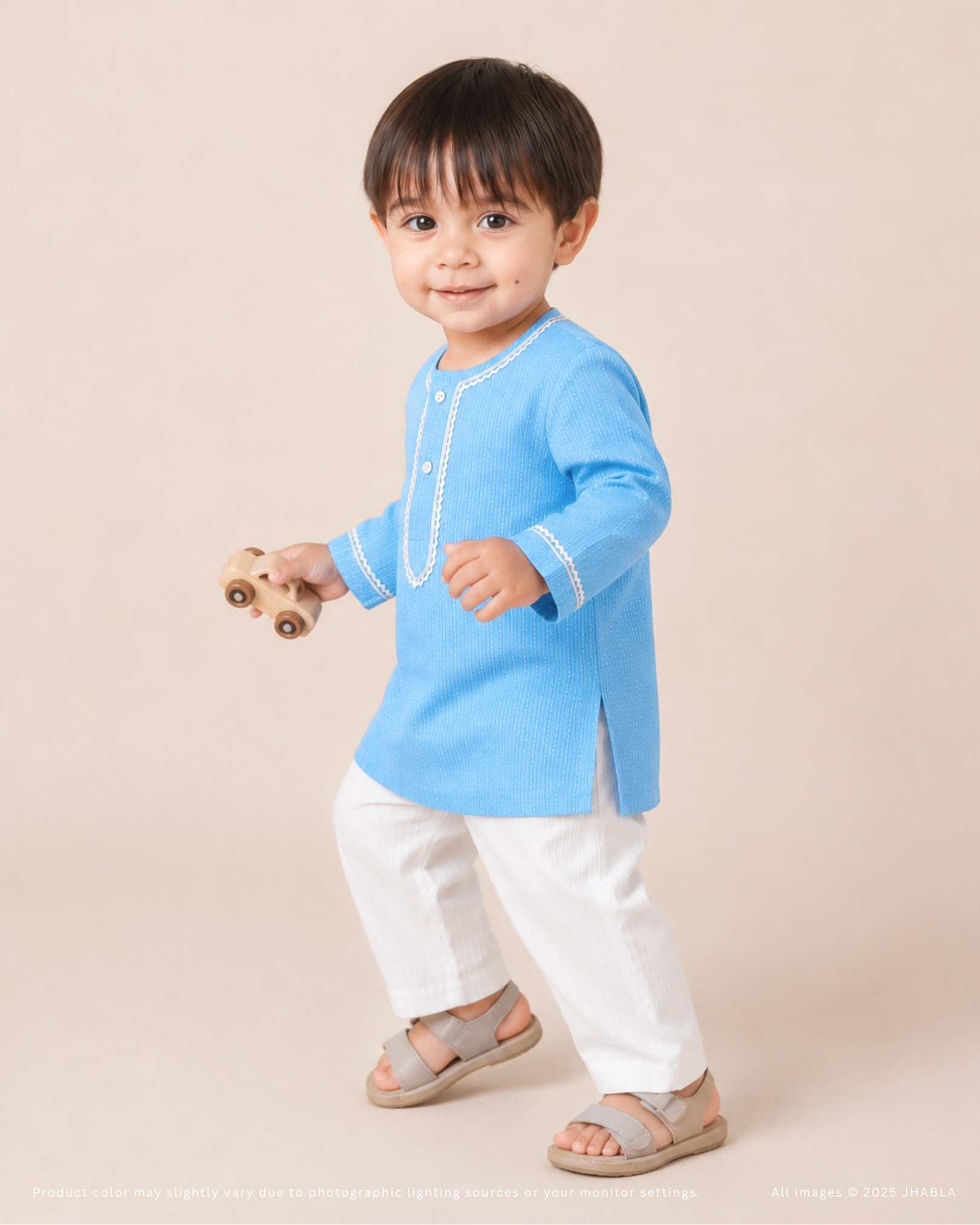 Jodhpur Blues – Baby Kantha Cotton Kurta Pajama Set