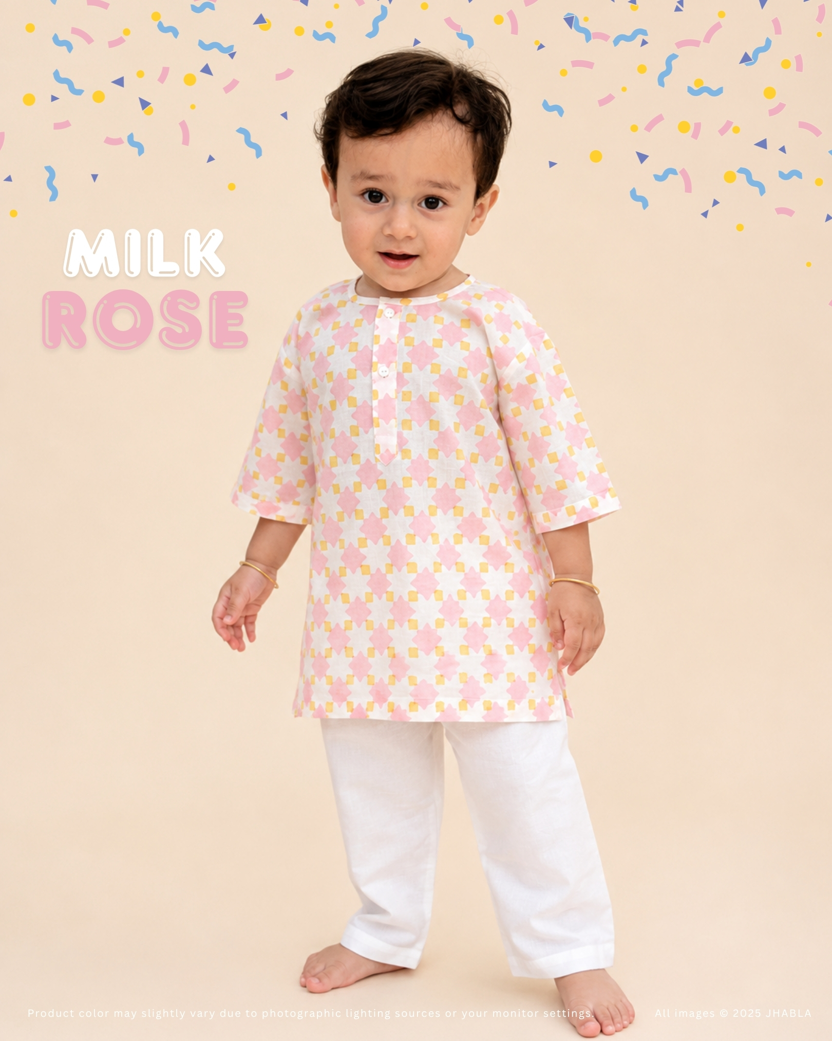 Milk Rose – Baby Cotton Kurta Pajama Set