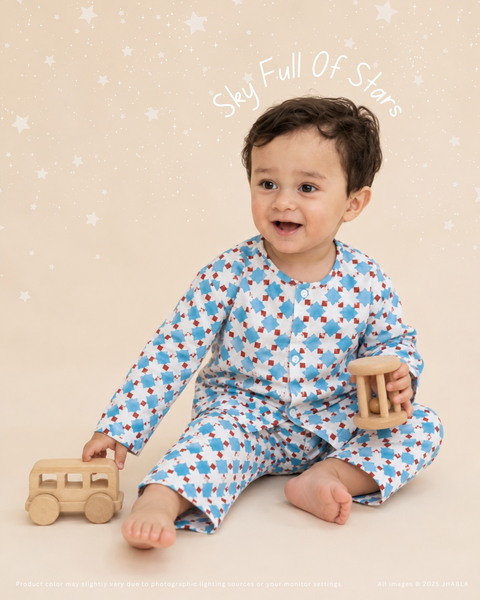 Sky Full Of Stars – Baby Cotton Matching Jhabla Pajama Set