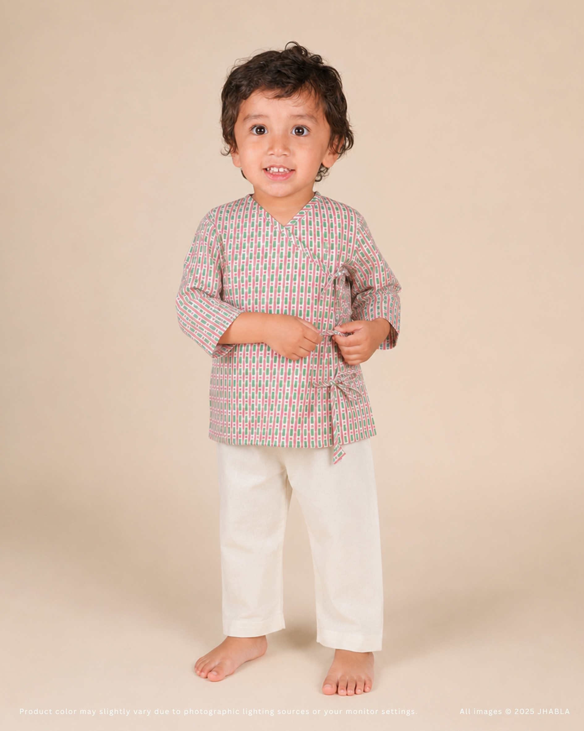 Madhav – Baby Cotton Angrakha Style Jhabla Pajama Set