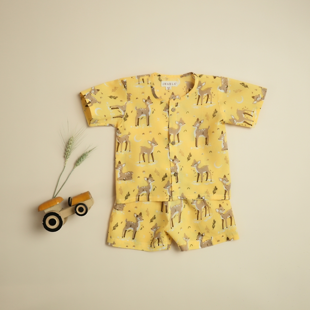 Dear Deer – Baby Cotton Jhabla Shorts Set