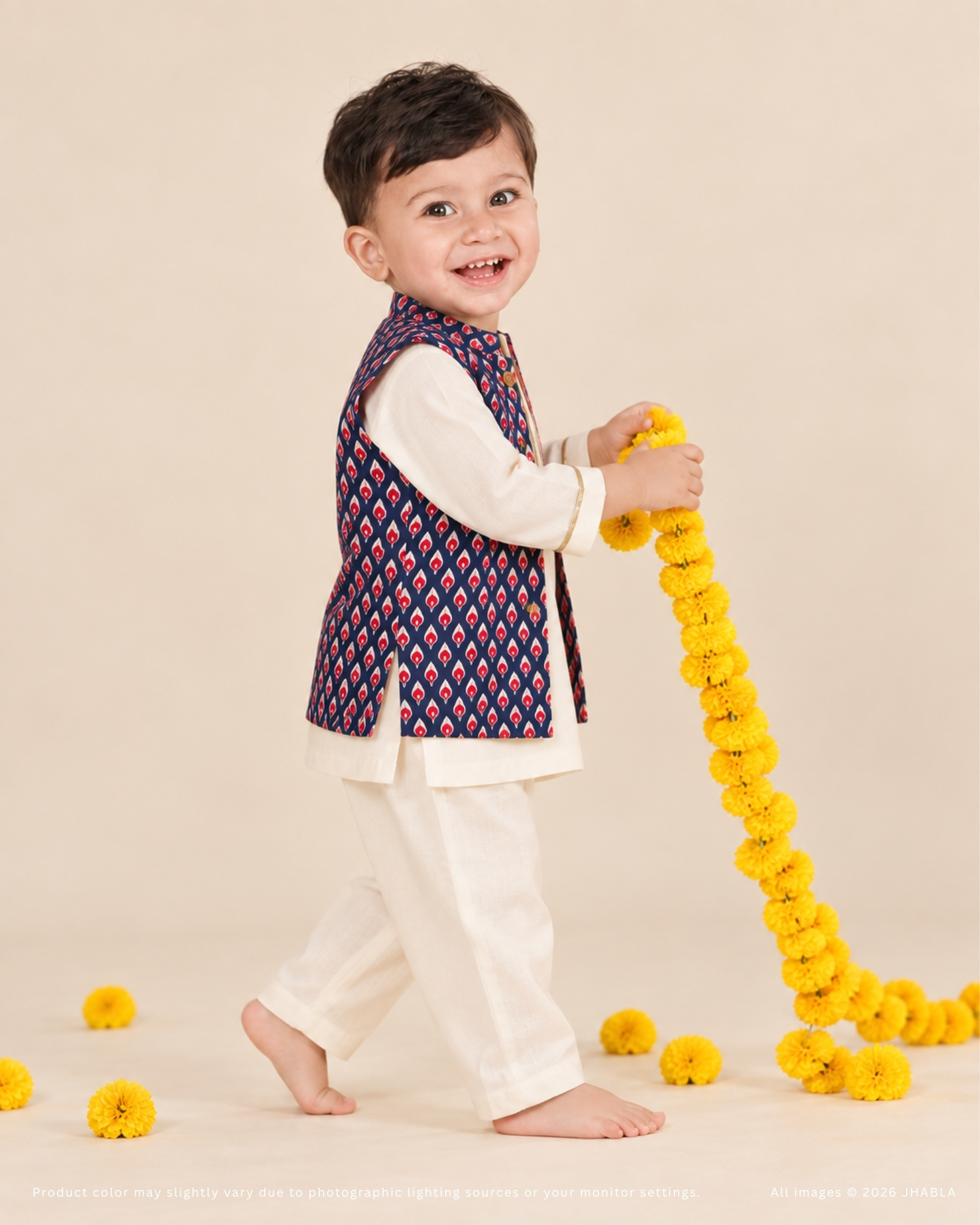 Sharad – Baby Boy Silk Jacket Kurta Pajama Set