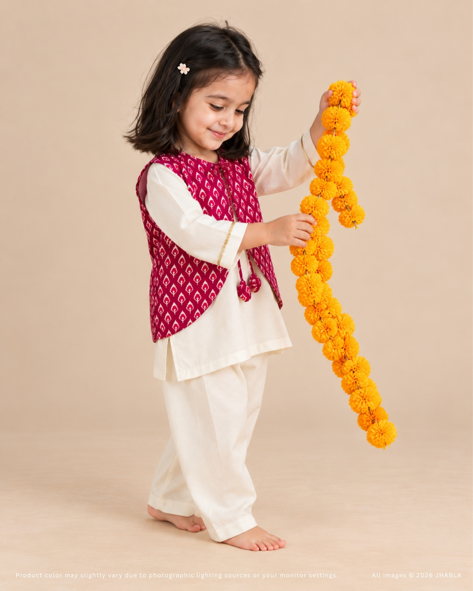 Swanti – Baby Girl Silk Jacket Kurta Pajama Set